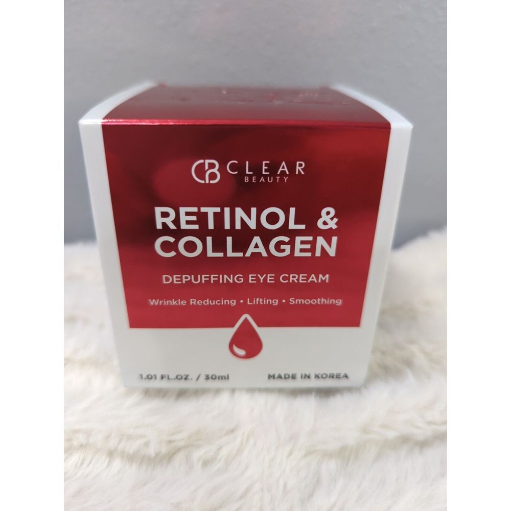 CLEAR BEAUTY Retinol & Collagen Depuffing Eye Cream‎ 1.01 fl oz New